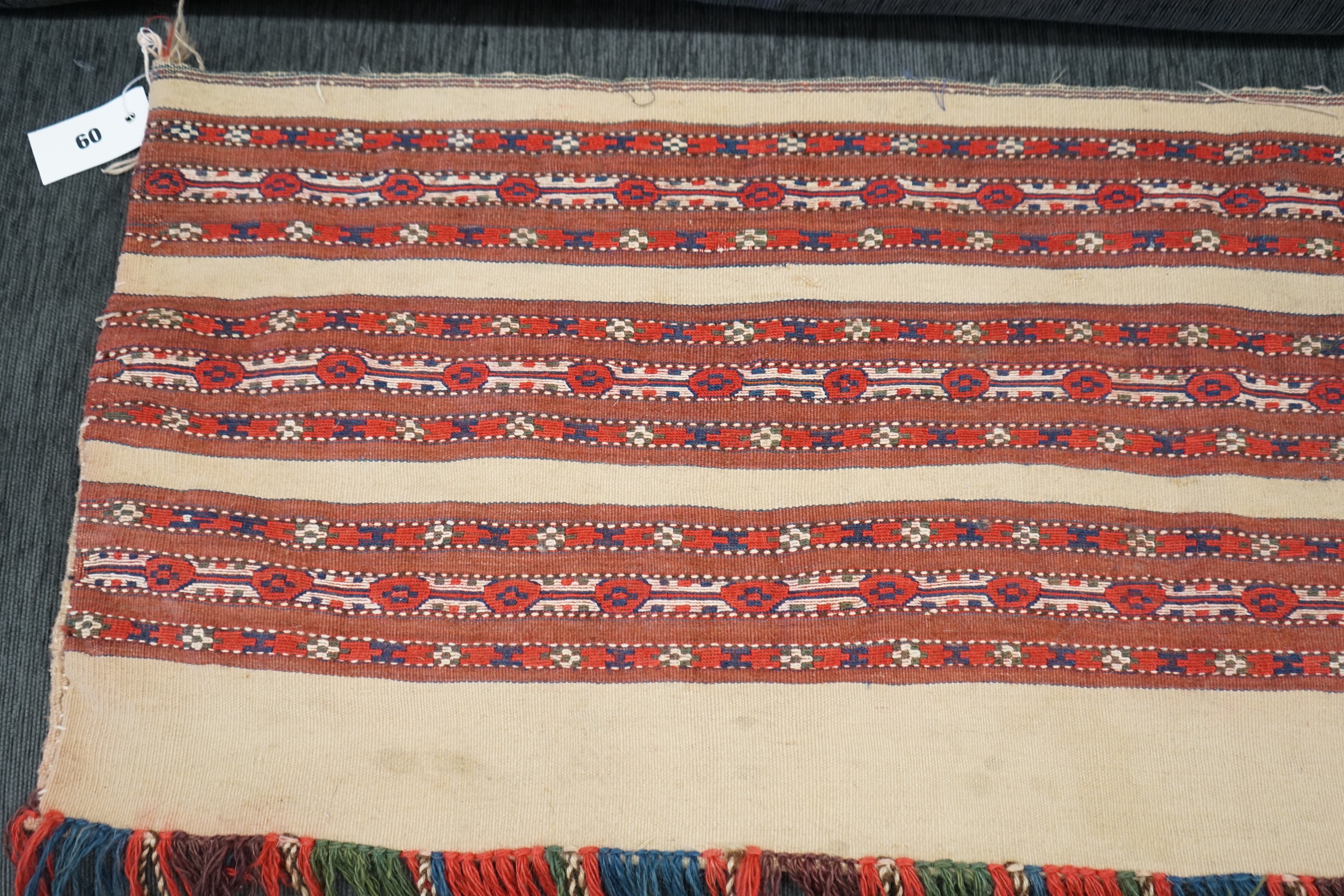 A Tekke flatweave saddlebag, 80 x 42cm
